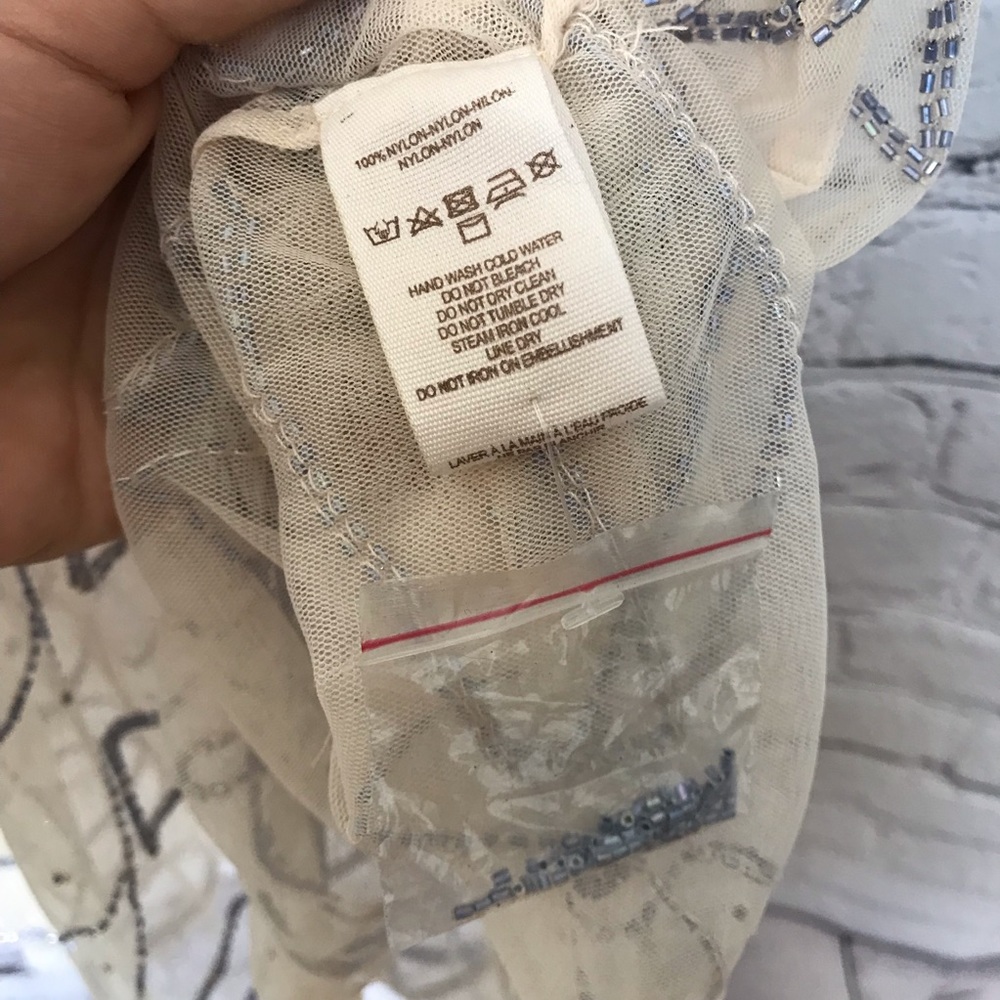 NEW Free People Sheer Beaded Embellished Boho Slip Dress Small - Picture 3 of 8